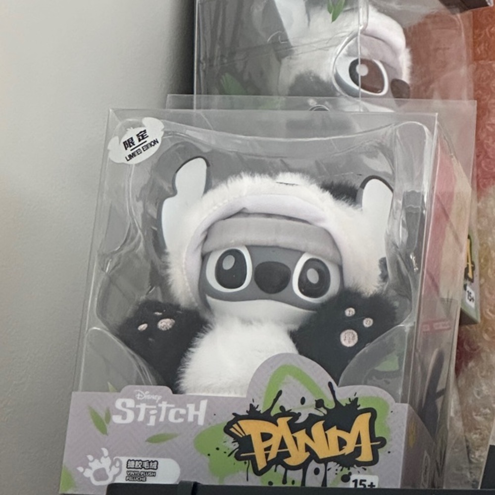 Disney Stitch Panda Plush - Black and White